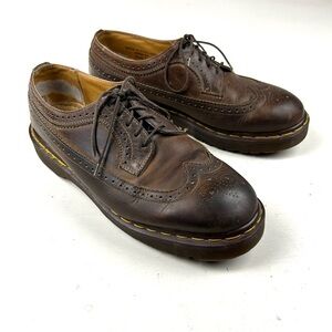 Dr Doc Martens 3989 Leather Wing Tip Brogues Made In England UK 8 US 9 Mens VTG